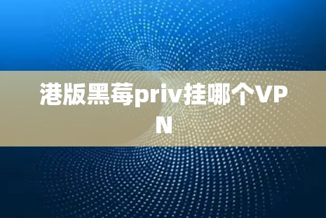 港版黑莓priv挂哪个VPN 港版黑莓priv挂哪个VPN