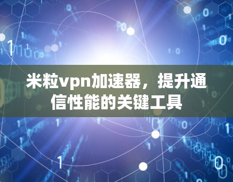 米粒vpn加速器，提升通信性能的关键工具