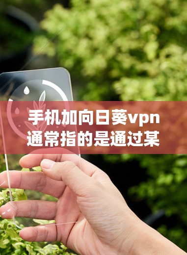 手机加向日葵vpn通常指的是通过某种方式将手机与向日葵VPN服务结合起来，可能是通过VPN连接到更远的连接点，以便实现与他人面对面交流