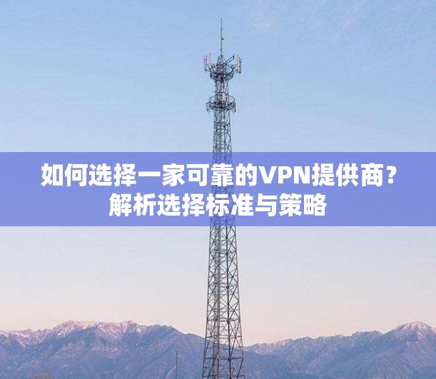 如何选择一家可靠的VPN提供商？解析选择标准与策略