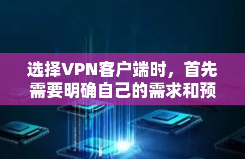 选择VPN客户端时，首先需要明确自己的需求和预算。以下是根据多种因素综合考虑的步骤
