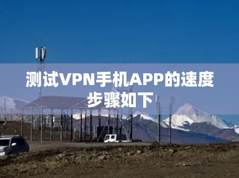 测试VPN手机APP的速度步骤如下